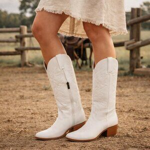 White Heeled Western / Cowboy Boots for Women